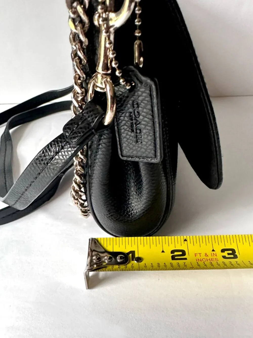 Coach Mini Ruby Crossbody Bag Black Pebbled Leather Turnlock F34604